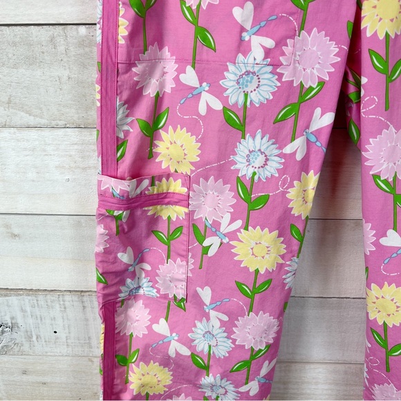 Lilly Pulitzer Floral Capri Pants Size 4 Pockets Pink Dragonfly - Picture 4 of 12